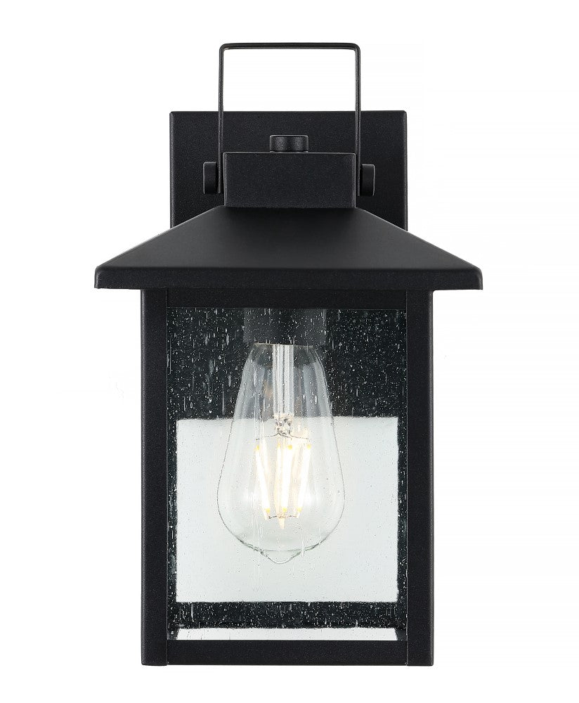 Donald 6.75" Iron/Seeded Glass Rustic Traditional Lantern LED Outdoor Lantern Set 2