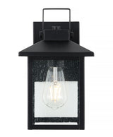 Donald 6.75" Iron/Seeded Glass Rustic Traditional Lantern LED Outdoor Lantern Set 2