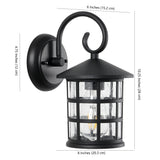 Enrique 6" Iron/Seeded Glass Cottage Rustic Scrolled Lantern LED Outdoor Lantern Set 2