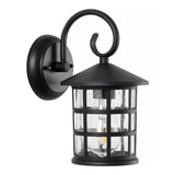 Enrique 6" Iron/Seeded Glass Cottage Rustic Scrolled Lantern LED Outdoor Lantern Set 2