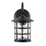 Enrique 6" Iron/Seeded Glass Cottage Rustic Scrolled Lantern LED Outdoor Lantern Set 2