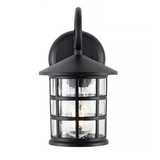 Enrique 6" Iron/Seeded Glass Cottage Rustic Scrolled Lantern LED Outdoor Lantern Set 2