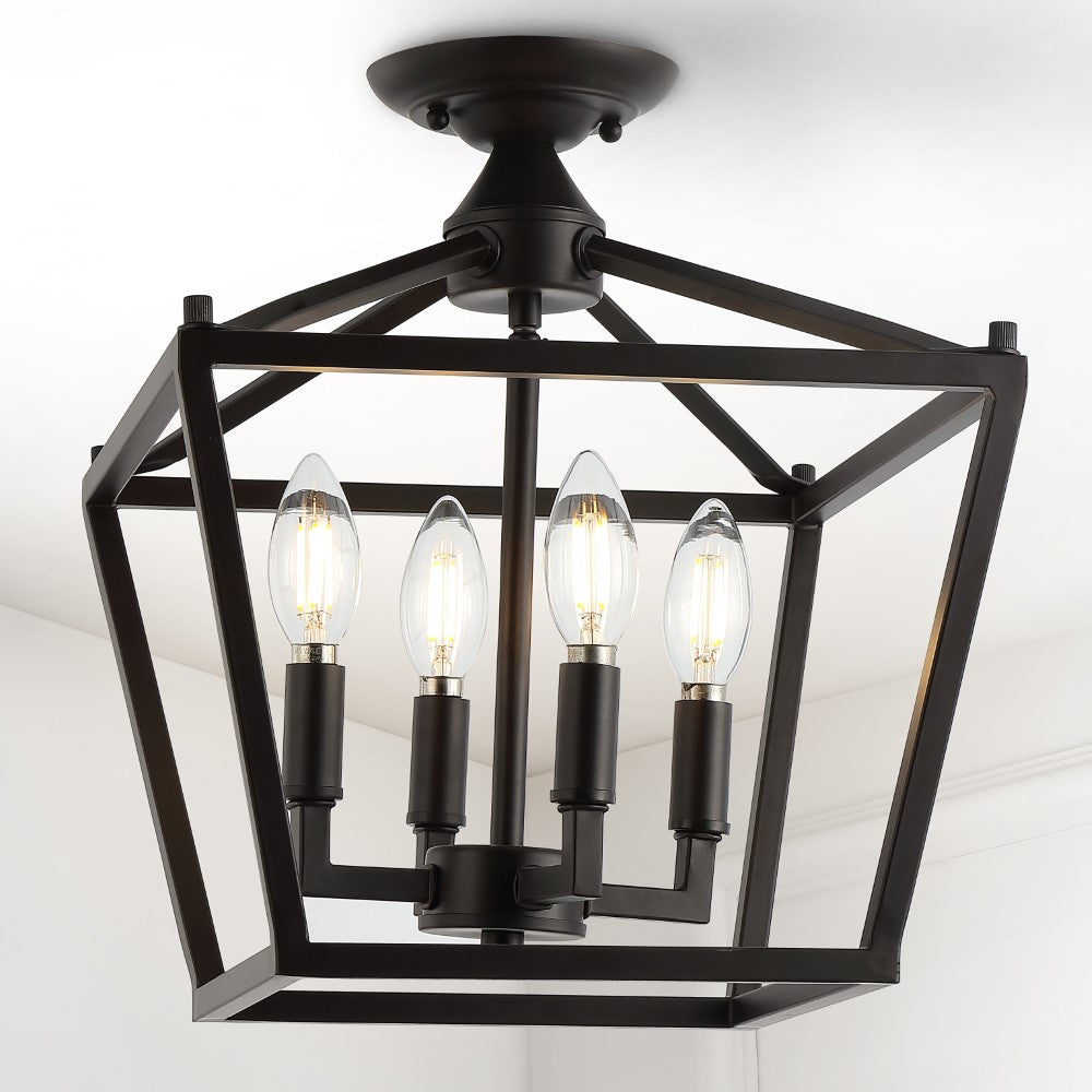 Flergo Iron Modern Farmhouse LED Flush Mount