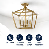 Flergo Iron Modern Farmhouse LED Flush Mount