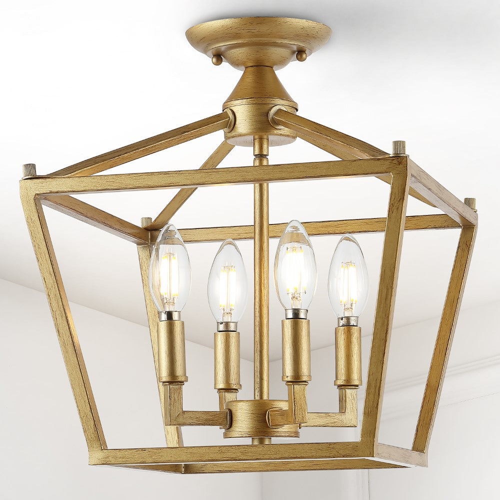 Flergo Iron Modern Farmhouse LED Flush Mount
