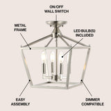 Flergo Iron Modern Farmhouse LED Flush Mount