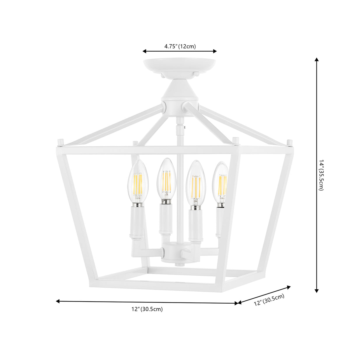 Flergo Iron Modern Farmhouse LED Flush Mount