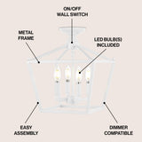 Flergo Iron Modern Farmhouse LED Flush Mount