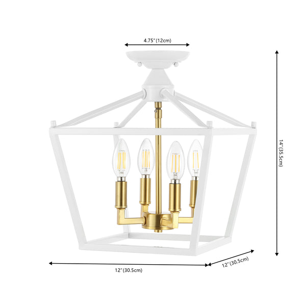 Dimension Image White/Brass Gold / 4 Light