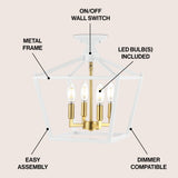 Flergo Iron Modern Farmhouse LED Flush Mount