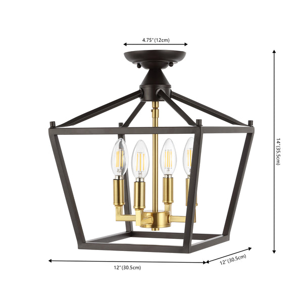 Dimension Image Oil Rubbed Bronze/Brass Gold / 4 Light