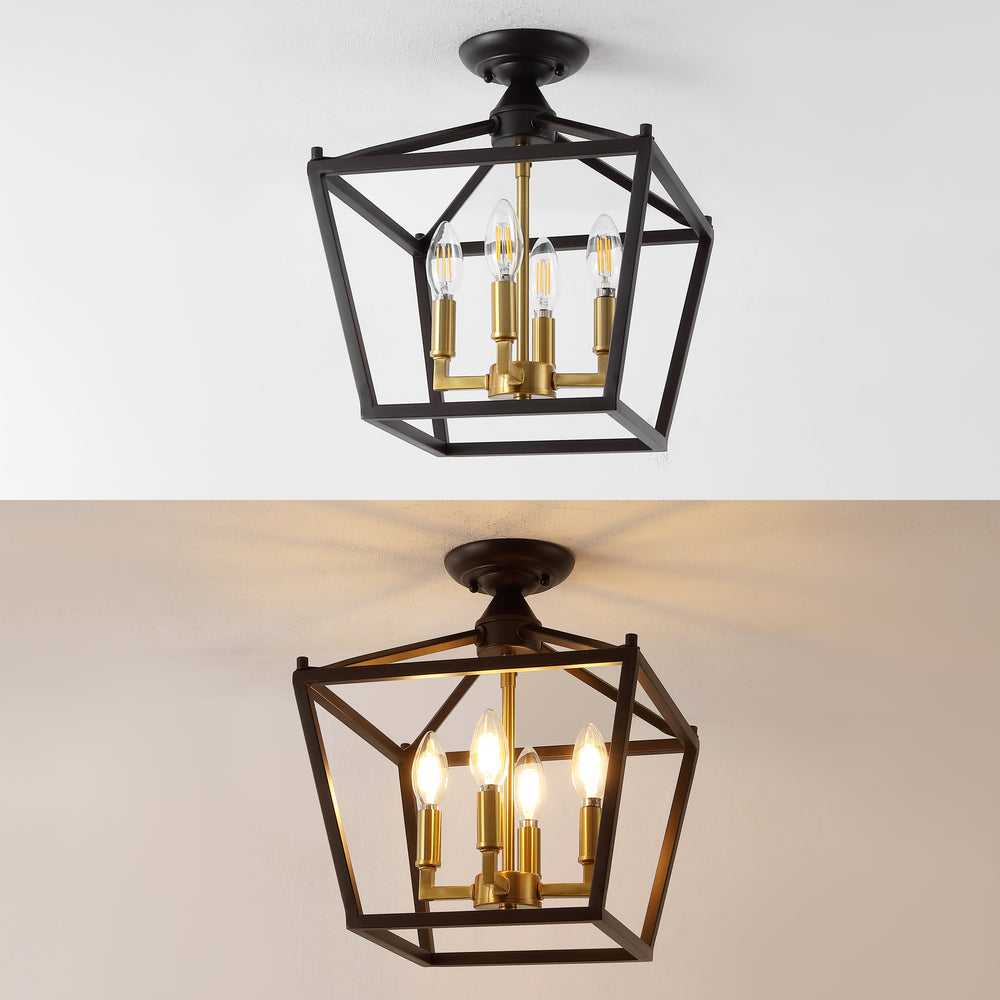 Flergo Iron Modern Farmhouse LED Flush Mount