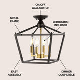 Flergo Iron Modern Farmhouse LED Flush Mount