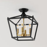Flergo Iron Modern Farmhouse LED Flush Mount