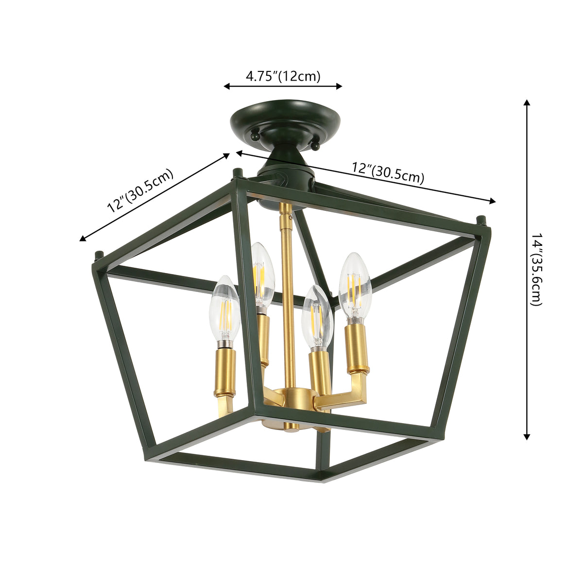 Flergo Iron Modern Farmhouse LED Flush Mount