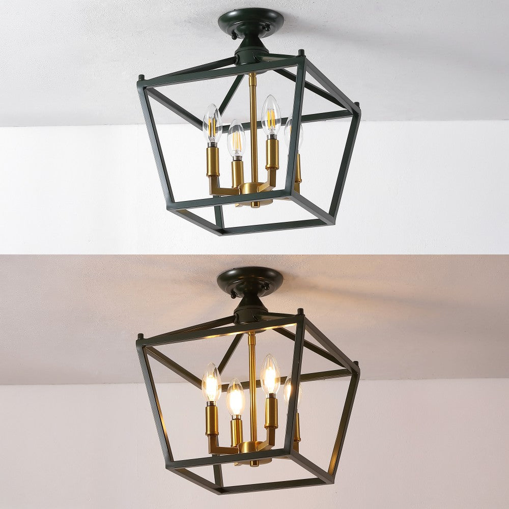 Flergo Iron Modern Farmhouse LED Flush Mount