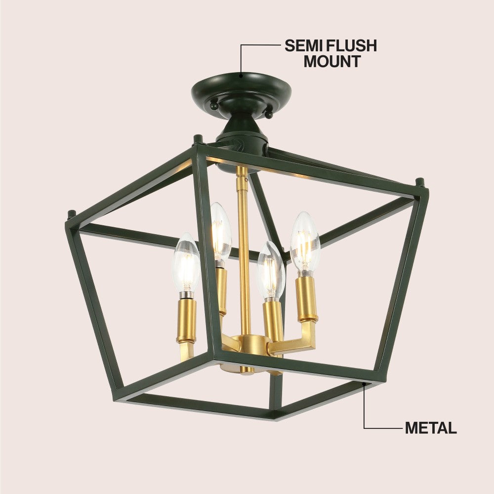 Flergo Iron Modern Farmhouse LED Flush Mount