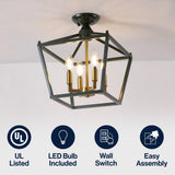 Flergo Iron Modern Farmhouse LED Flush Mount