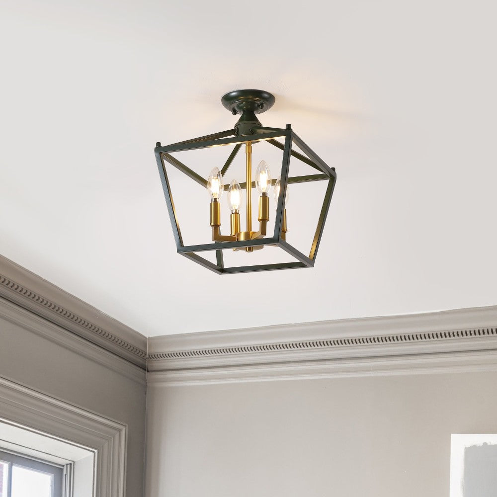 Flergo Iron Modern Farmhouse LED Flush Mount