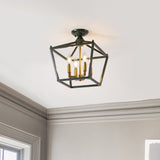Flergo Iron Modern Farmhouse LED Flush Mount