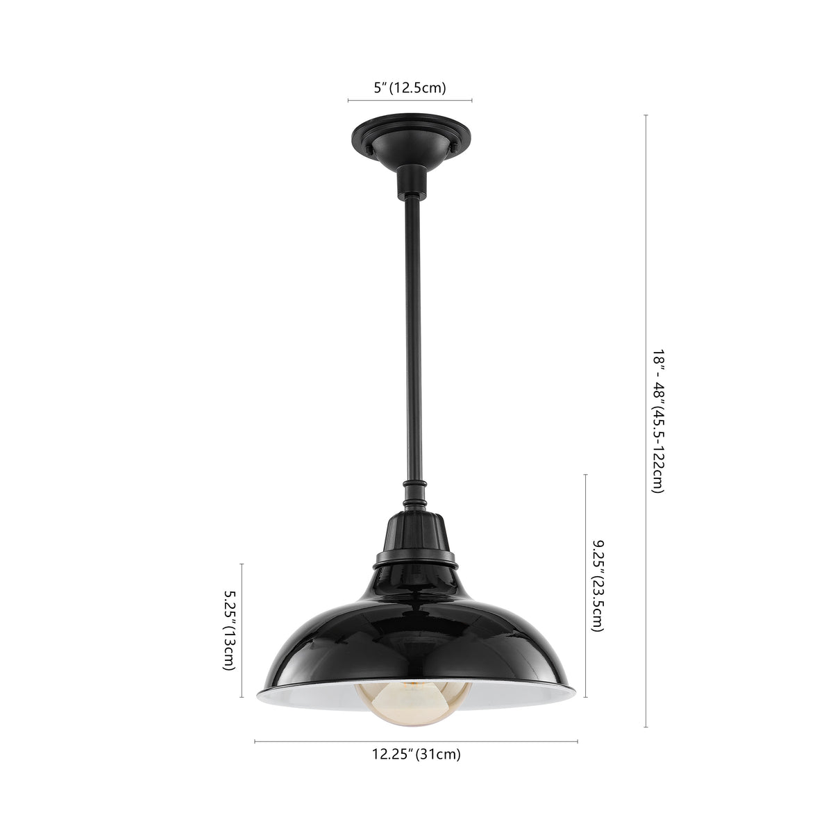 Antique 12.25" Farmhouse Industrial Indoor/Outdoor Iron LED Pendant