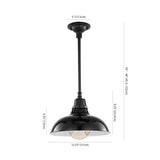 Antique 12.25" Farmhouse Industrial Indoor/Outdoor Iron LED Pendant