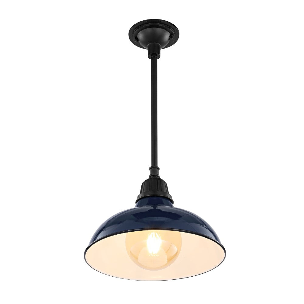 Antique 12.25" Farmhouse Industrial Indoor/Outdoor Iron LED Pendant