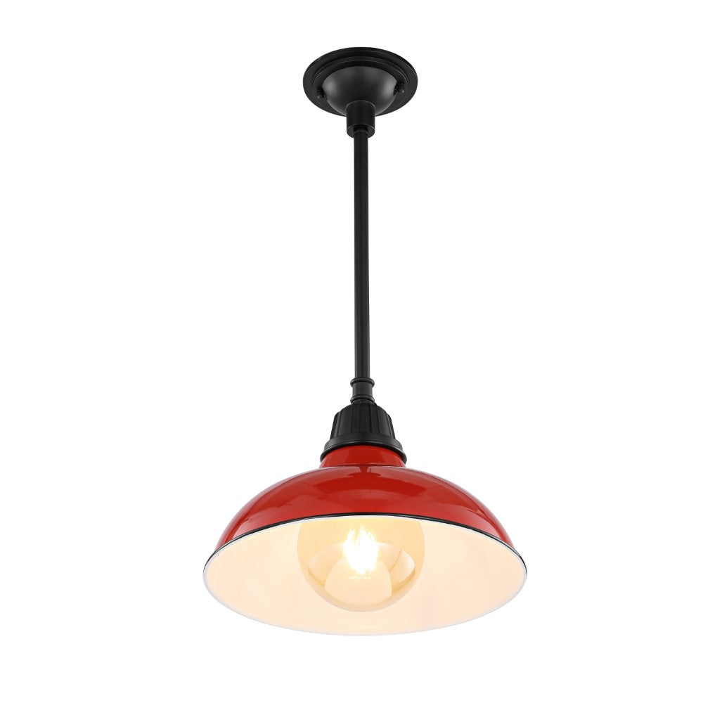 Antique 12.25" Farmhouse Industrial Indoor/Outdoor Iron LED Pendant