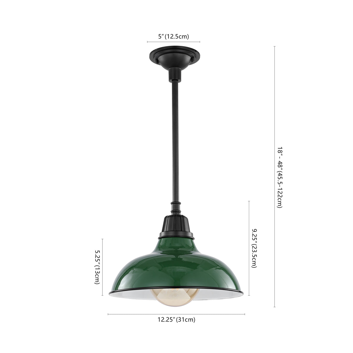 Antique 12.25" Farmhouse Industrial Indoor/Outdoor Iron LED Pendant
