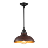 Antique 12.25" Farmhouse Industrial Indoor/Outdoor Iron LED Pendant