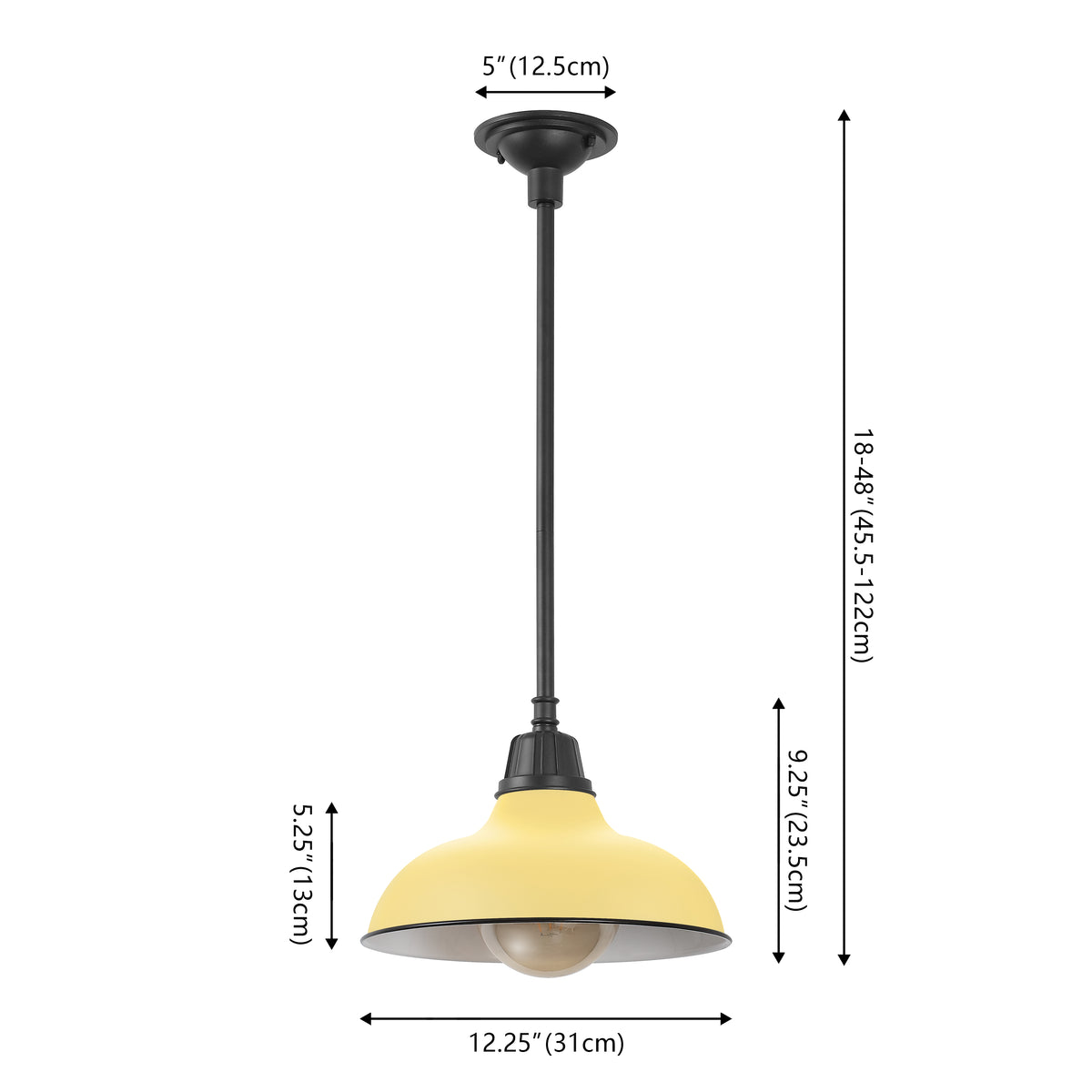 Antique 12.25" Farmhouse Industrial Indoor/Outdoor Iron LED Pendant