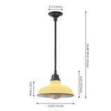 Antique 12.25" Farmhouse Industrial Indoor/Outdoor Iron LED Pendant