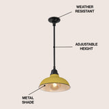Antique 12.25" Farmhouse Industrial Indoor/Outdoor Iron LED Pendant