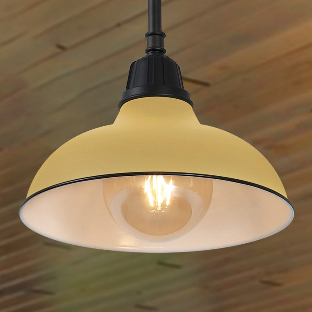 Antique 12.25" Farmhouse Industrial Indoor/Outdoor Iron LED Pendant