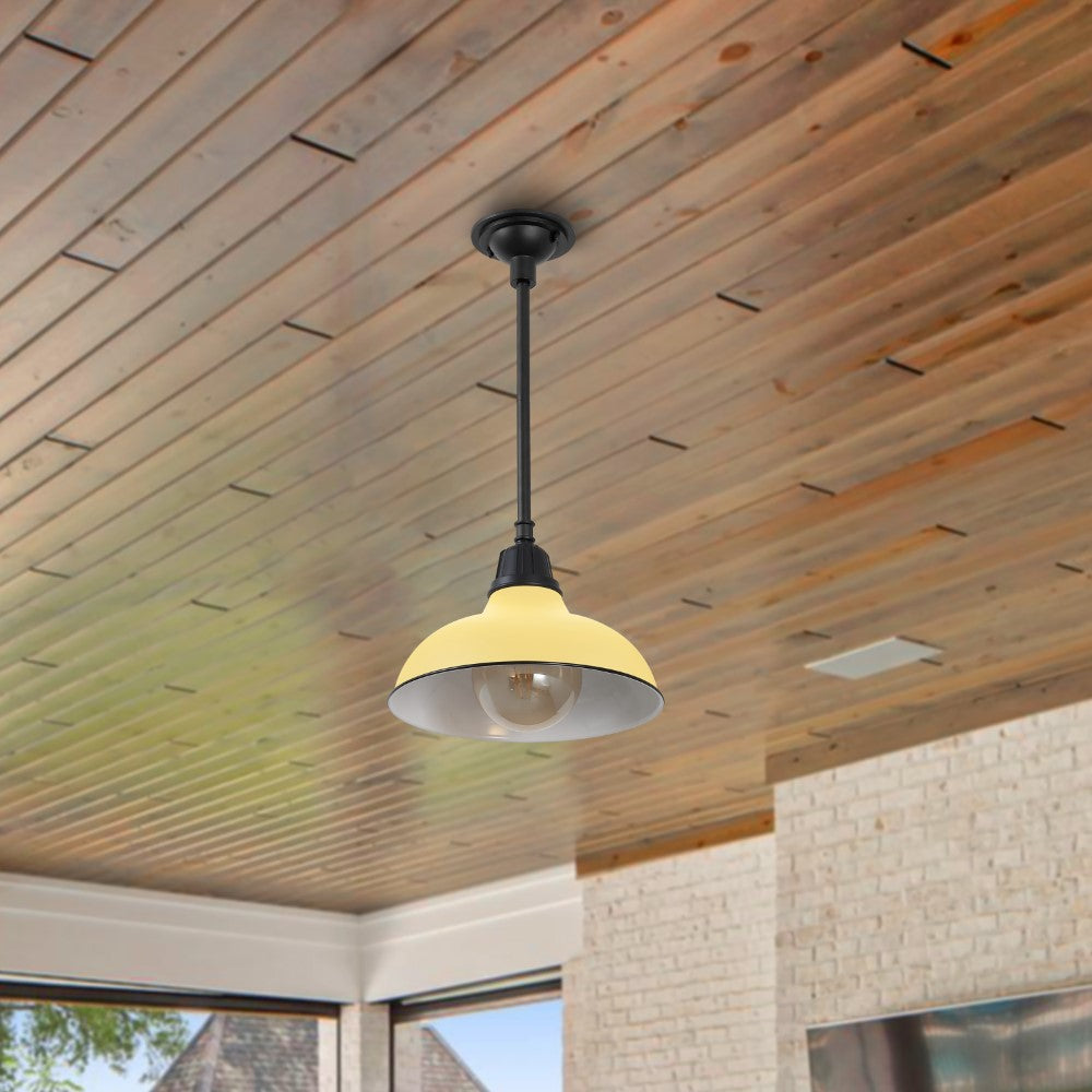 Antique 12.25" Farmhouse Industrial Indoor/Outdoor Iron LED Pendant