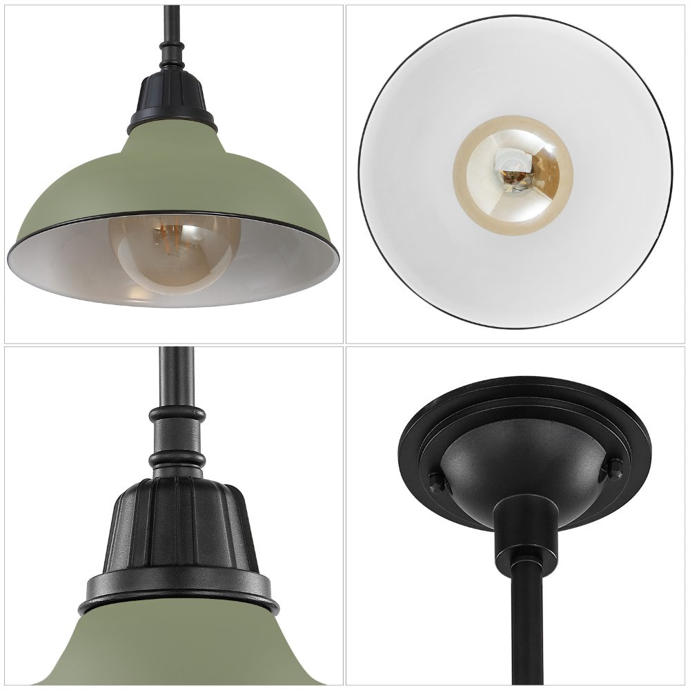 Antique 12.25" Farmhouse Industrial Indoor/Outdoor Iron LED Pendant