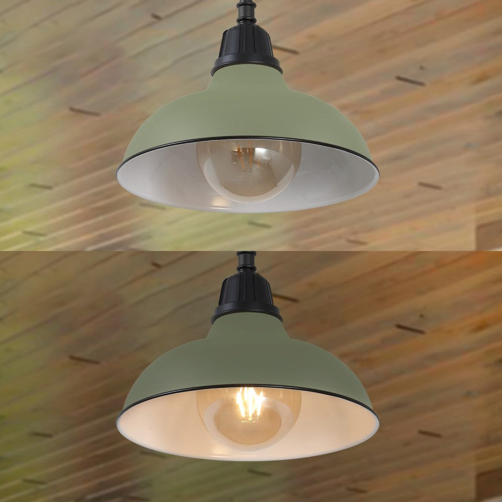 Antique 12.25" Farmhouse Industrial Indoor/Outdoor Iron LED Pendant