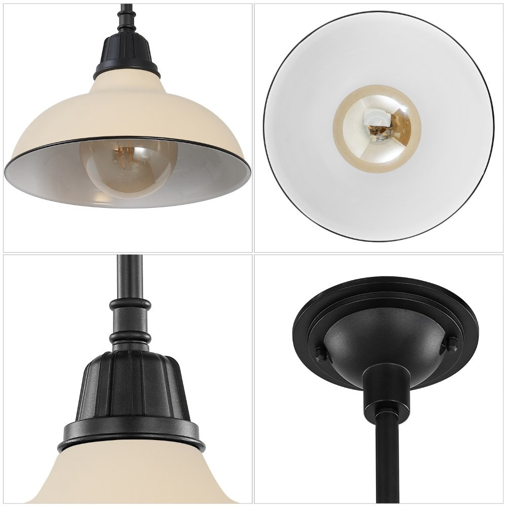 Antique 12.25" Farmhouse Industrial Indoor/Outdoor Iron LED Pendant