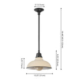 Antique 12.25" Farmhouse Industrial Indoor/Outdoor Iron LED Pendant