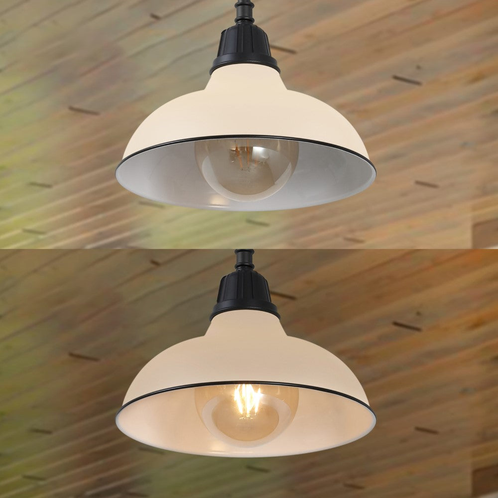 Antique 12.25" Farmhouse Industrial Indoor/Outdoor Iron LED Pendant