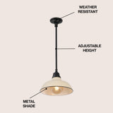 Antique 12.25" Farmhouse Industrial Indoor/Outdoor Iron LED Pendant