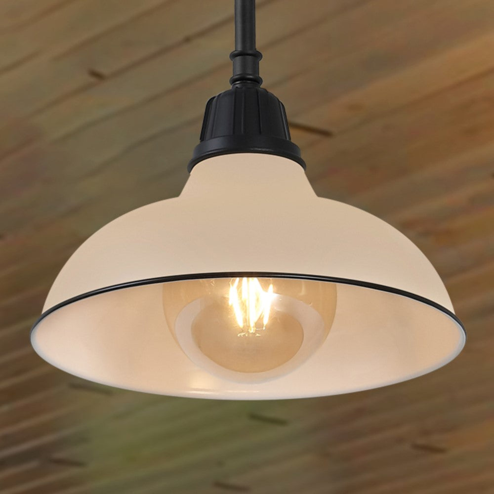 Antique 12.25" Farmhouse Industrial Indoor/Outdoor Iron LED Pendant