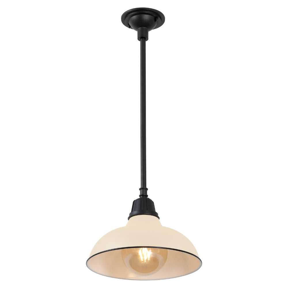 Antique 12.25" Farmhouse Industrial Indoor/Outdoor Iron LED Pendant