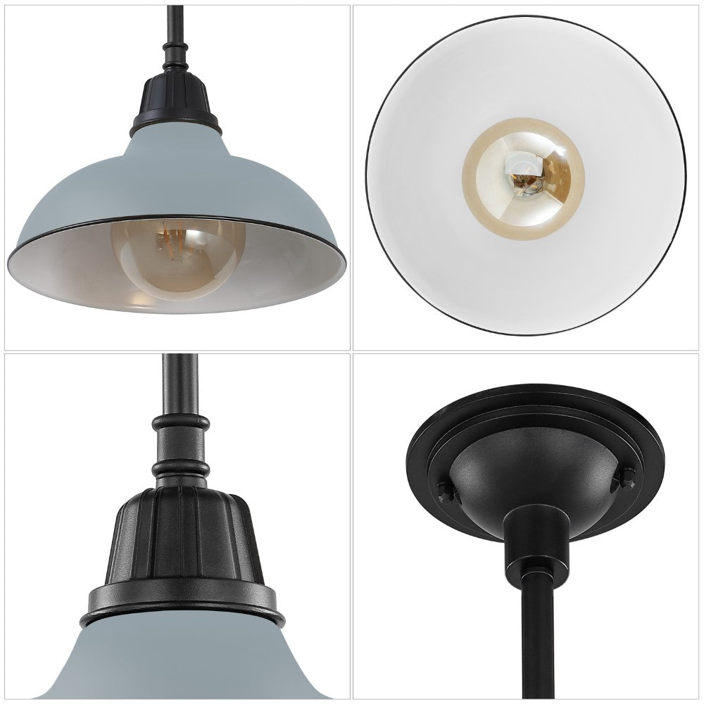 Antique 12.25" Farmhouse Industrial Indoor/Outdoor Iron LED Pendant