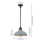 Antique 12.25" Farmhouse Industrial Indoor/Outdoor Iron LED Pendant