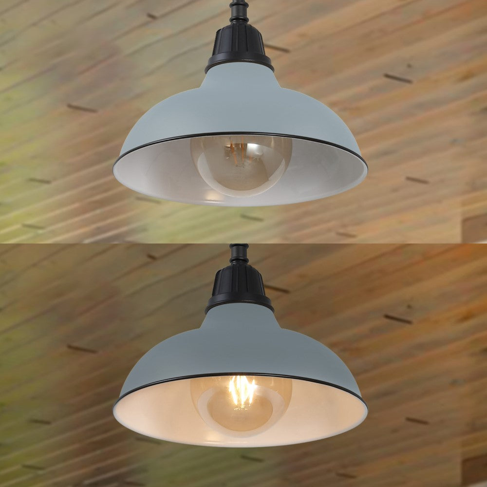 Antique 12.25" Farmhouse Industrial Indoor/Outdoor Iron LED Pendant