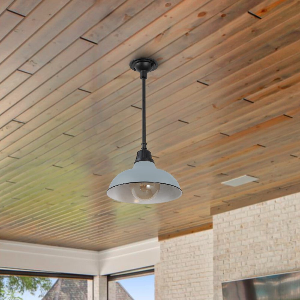 Antique 12.25" Farmhouse Industrial Indoor/Outdoor Iron LED Pendant
