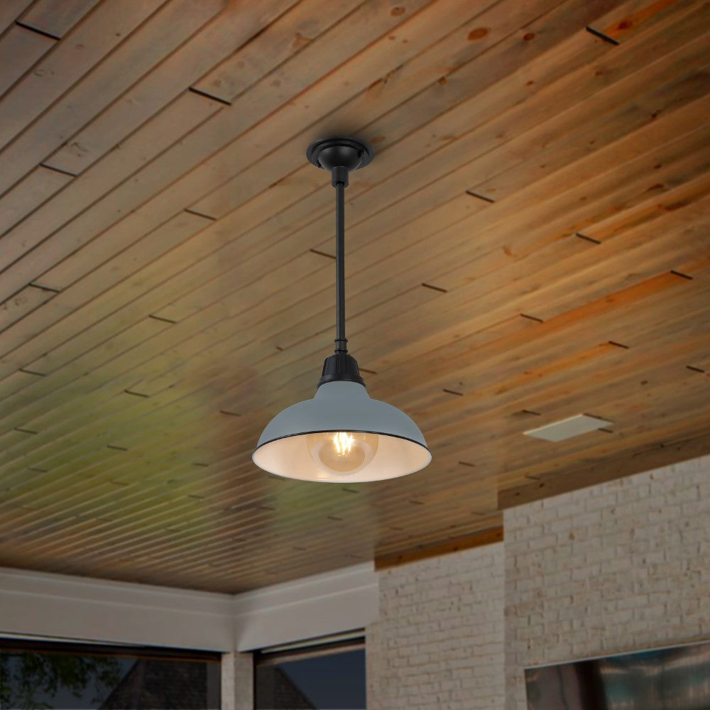 Antique 12.25" Farmhouse Industrial Indoor/Outdoor Iron LED Pendant