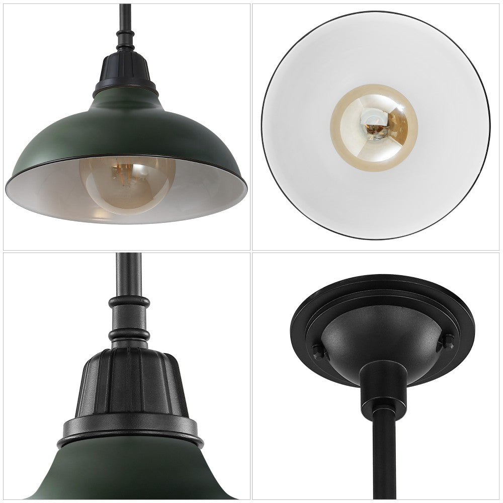 Antique 12.25" Farmhouse Industrial Indoor/Outdoor Iron LED Pendant