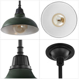 Antique 12.25" Farmhouse Industrial Indoor/Outdoor Iron LED Pendant